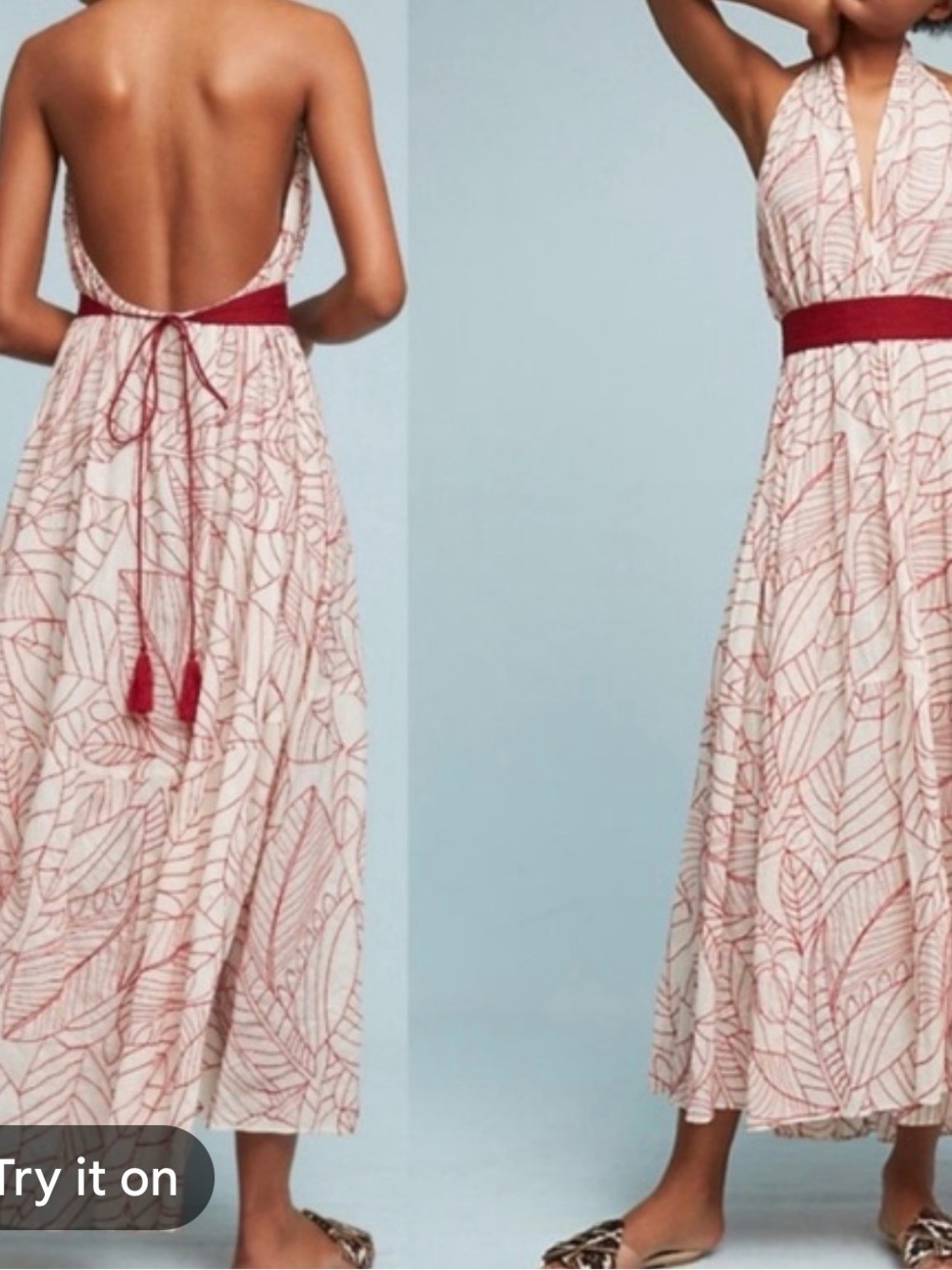 Anthropologie Lilka Samarkand halter maxi wrap dress XS/S